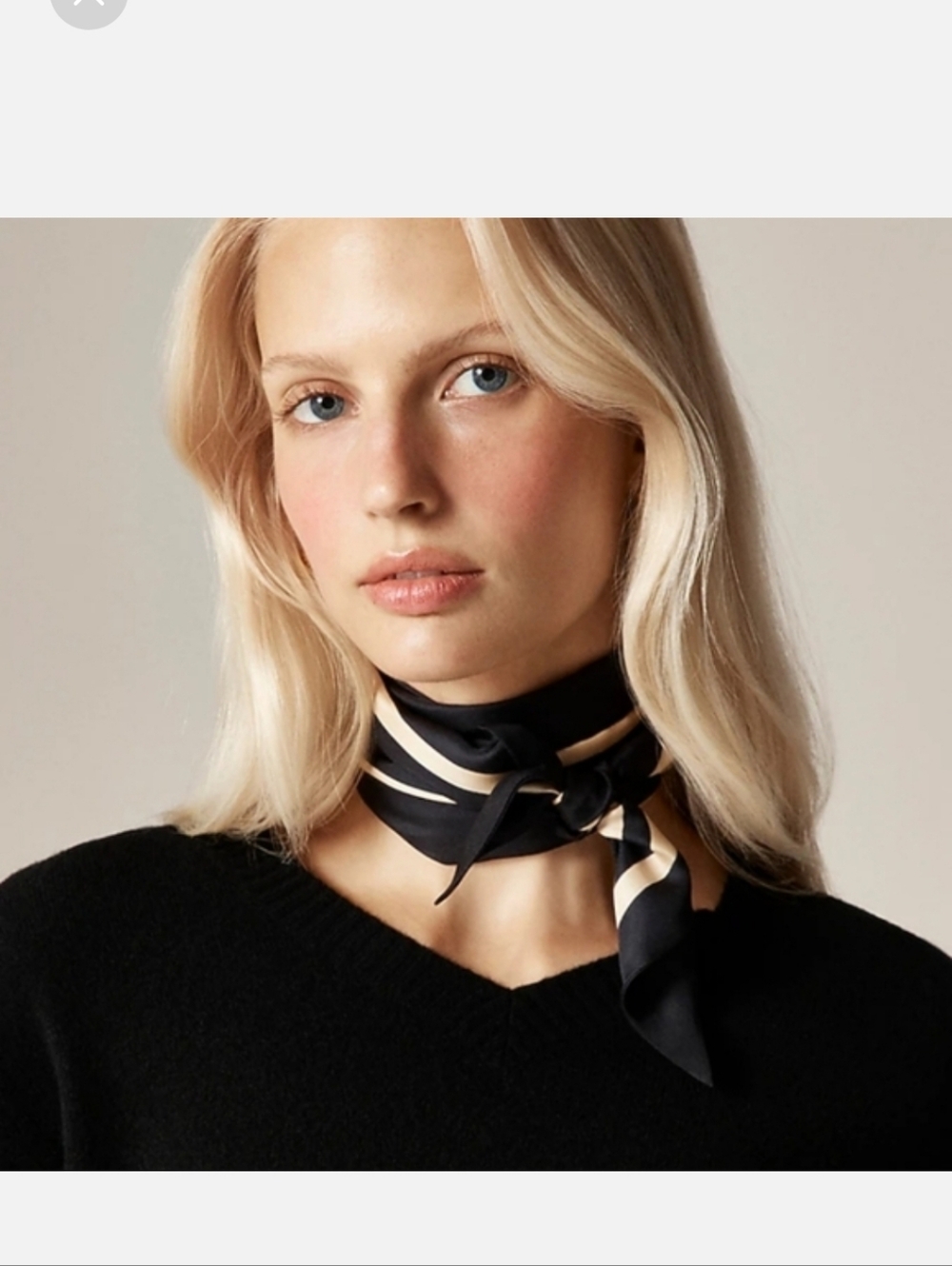 J. Crew Printed Silk Scarf - Black Aged Parchment - Picture 3 of 6